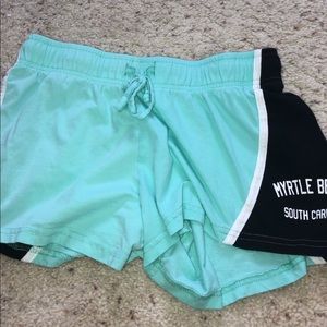 Myrtle beach teal and black shorts